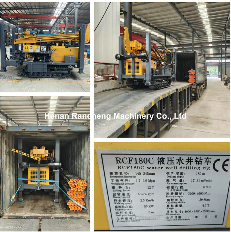 180m Deep Rock RCF180C Crawler Bewegtes Mehrfunktions-Wasserbohrgerät auf Lager