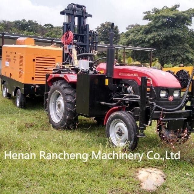 Auf einem Traktor montierte, vierrädrige, leistungsstarke Bohrmaschine für 200/260m, 254mm Wasserbohrung.