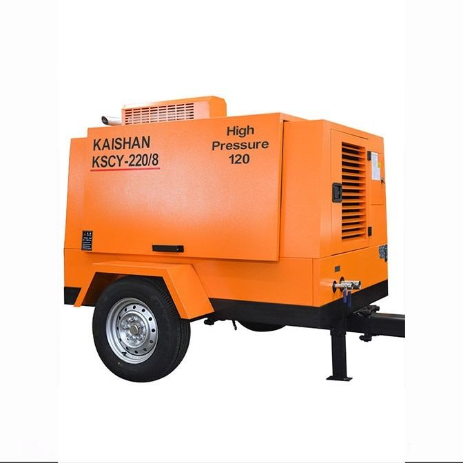 1400 kg tragbarer Diesel-Schraubluftkompressor 55 kW für eine einzige Kompressionsstufe