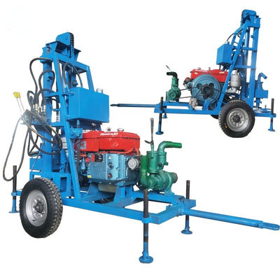 Portable 150m Kleine Hydraulik-Wasserbohrmaschine Radmontierte Rig