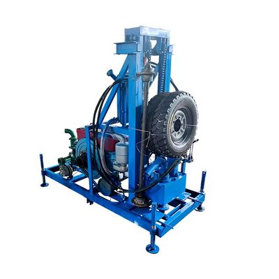 150m Tiefe Portable Well Drilling Rig 22Hp / 16.2Kw Dieselmotor Leistung Schlagkraft und rotierende Art